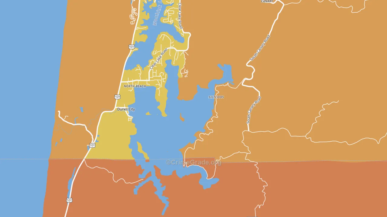 North Beach, OR Map of Murder Rates