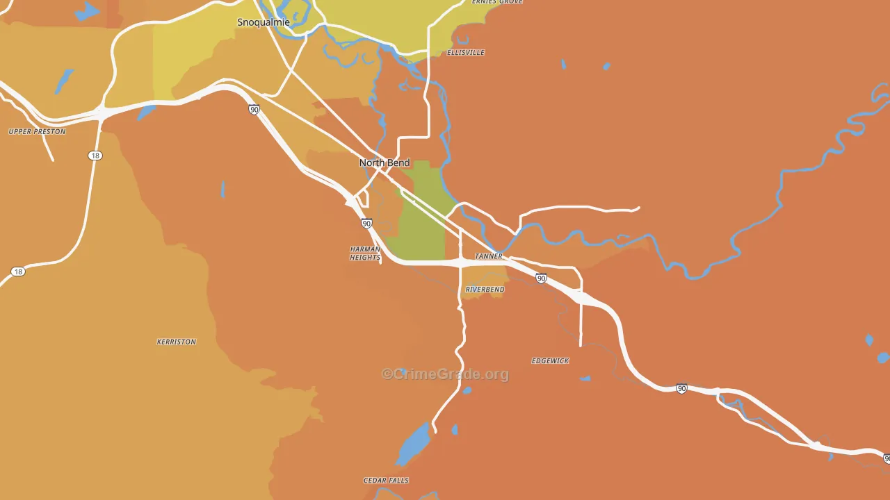 North Bend, WA Map of Murder Rates