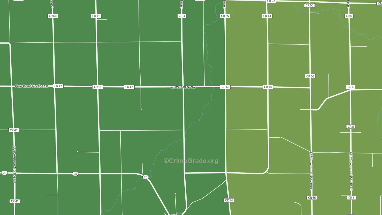 North Benton, MN Map of Murder Rates