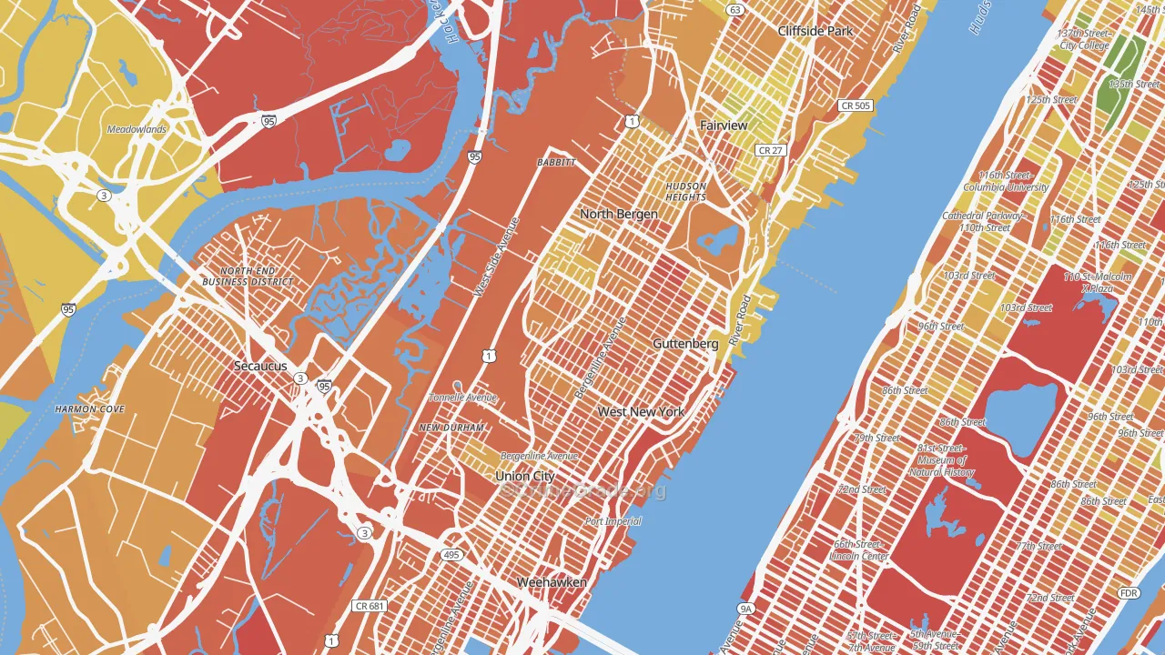 North Bergen, NJ Map of Murder Rates