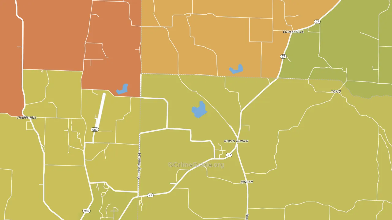 North Bingen, AR Map of Murder Rates