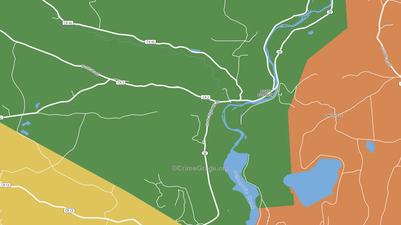 North Blenheim, NY Map of Murder Rates