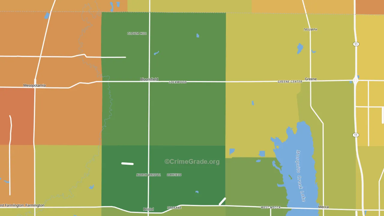 North Bloomfield, OH Map of Murder Rates