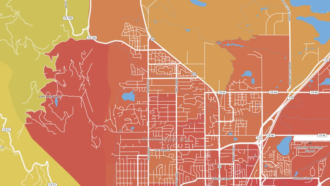 North Boulder, Boulder, CO Map of Murder Rates