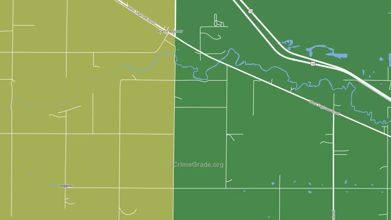 North Bradley, MI Map of Murder Rates