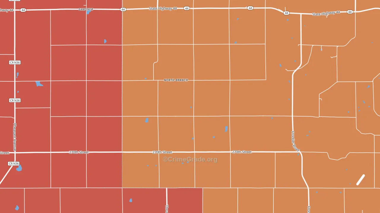 North Branch, IA Map of Murder Rates