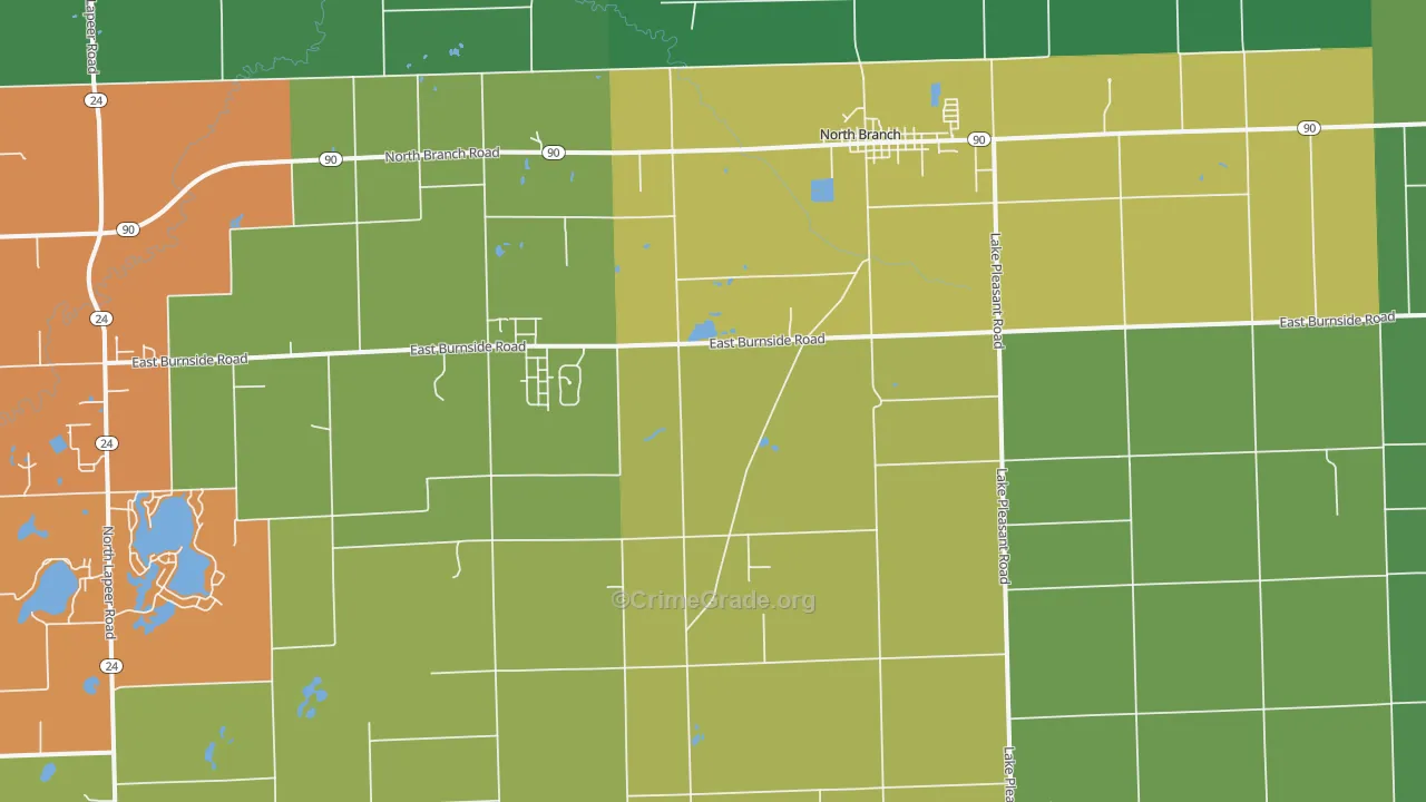 North Branch, MI Map of Murder Rates