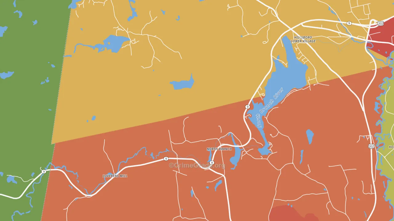 North Branch, NH Map of Murder Rates