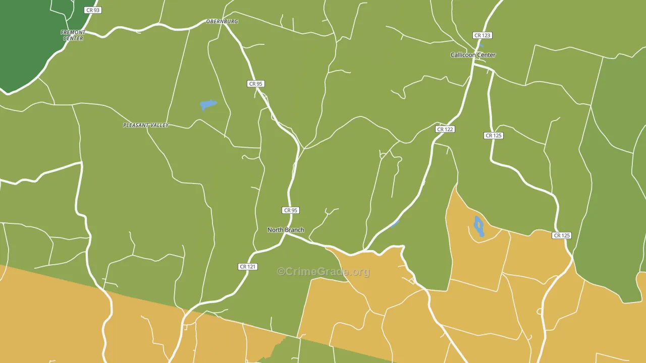 North Branch, NY Map of Murder Rates