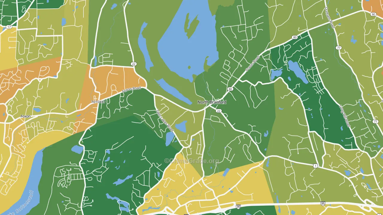 North Branford, CT Map of Murder Rates