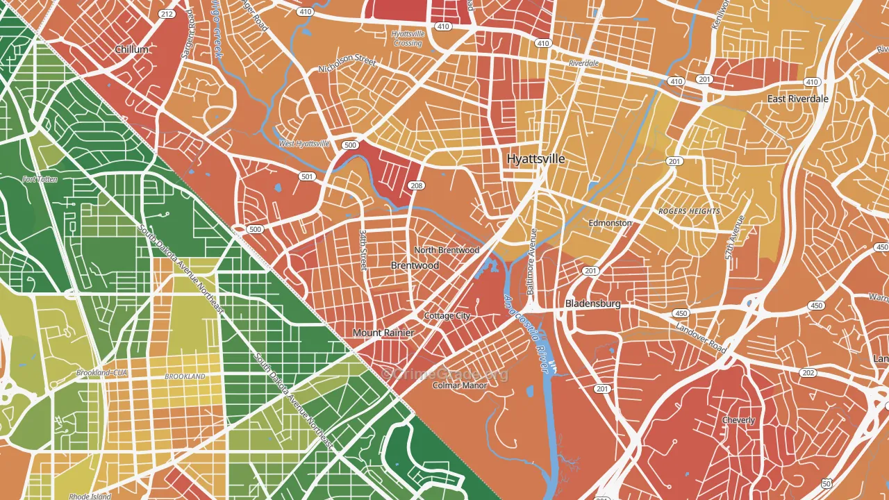 North Brentwood, MD Map of Murder Rates