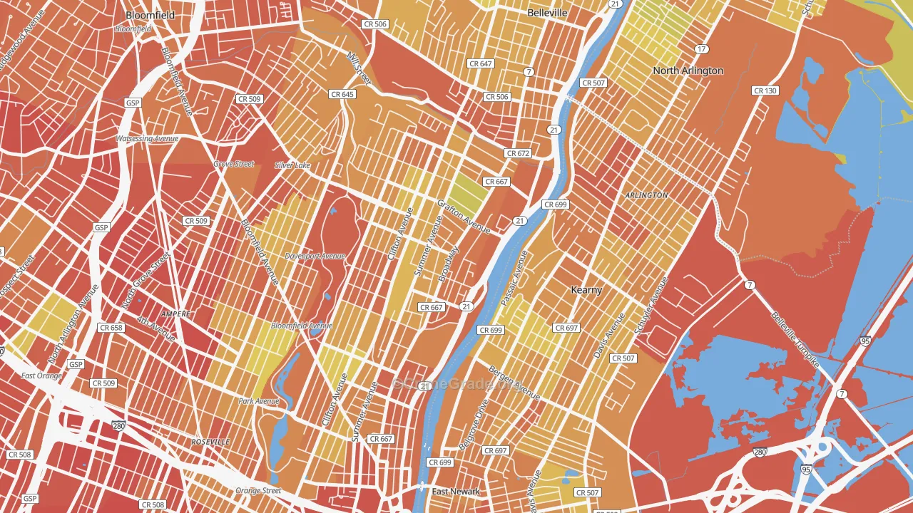 North Broadway, Newark, NJ Map of Murder Rates