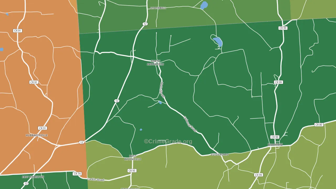 North Brookfield, NY Map of Murder Rates