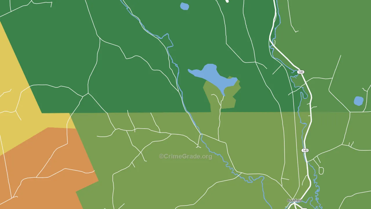 North Buckfield, ME Map of Murder Rates