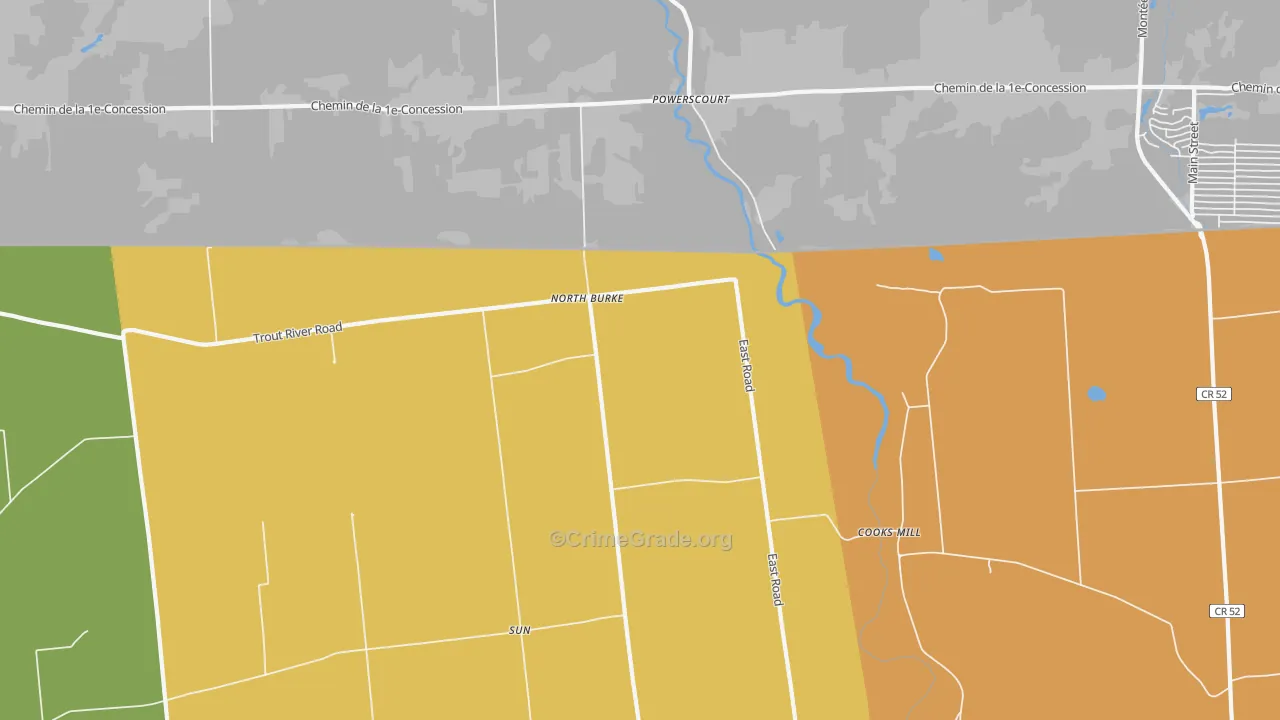 North Burke, NY Map of Murder Rates