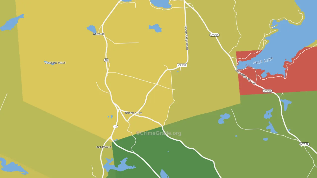 North Bush, NY Map of Murder Rates