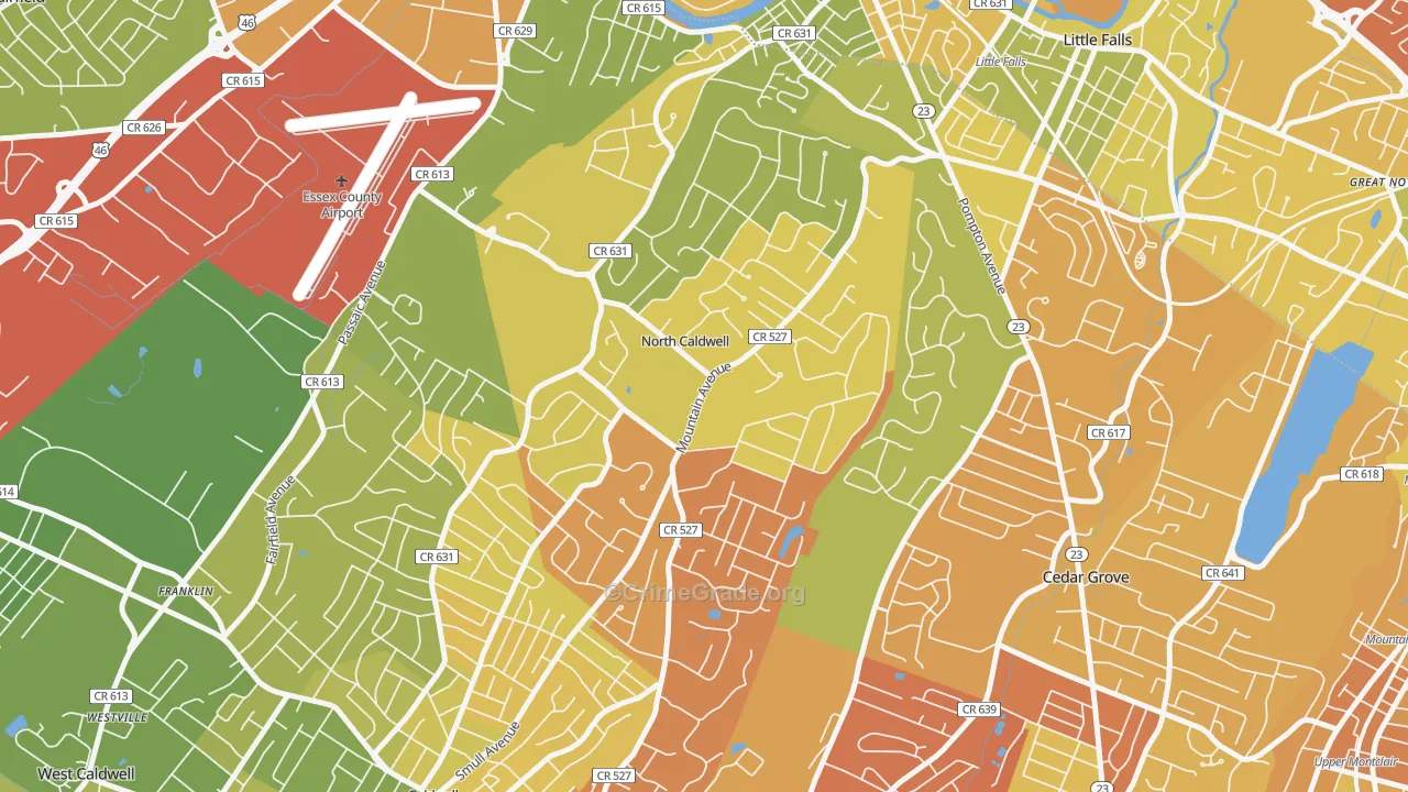North Caldwell, NJ Map of Murder Rates