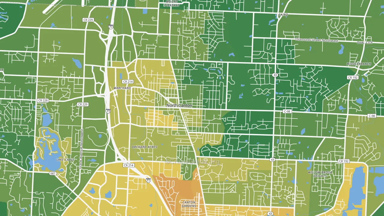 North Canton, OH Map of Murder Rates