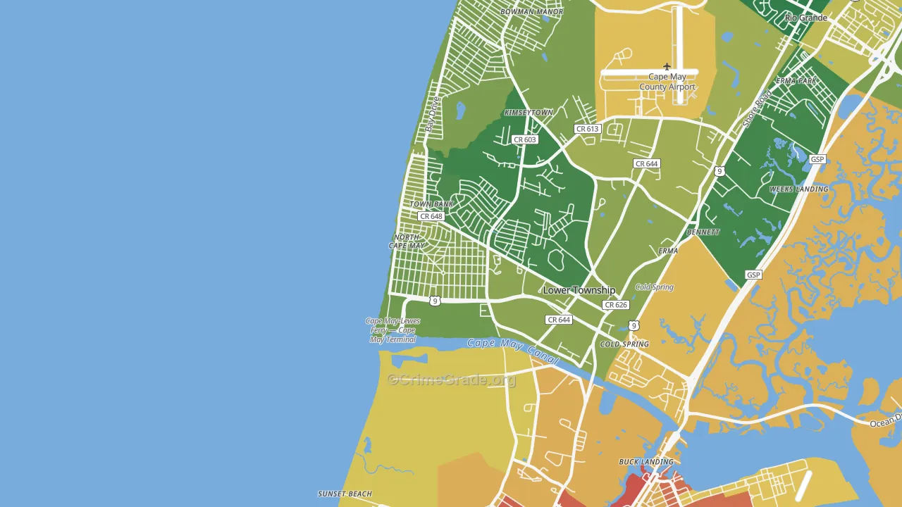 North Cape May, NJ Map of Murder Rates