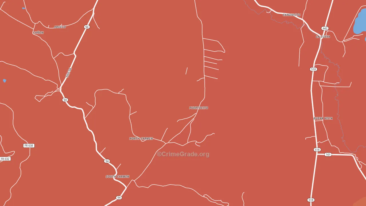 North Carmen, NM Map of Murder Rates