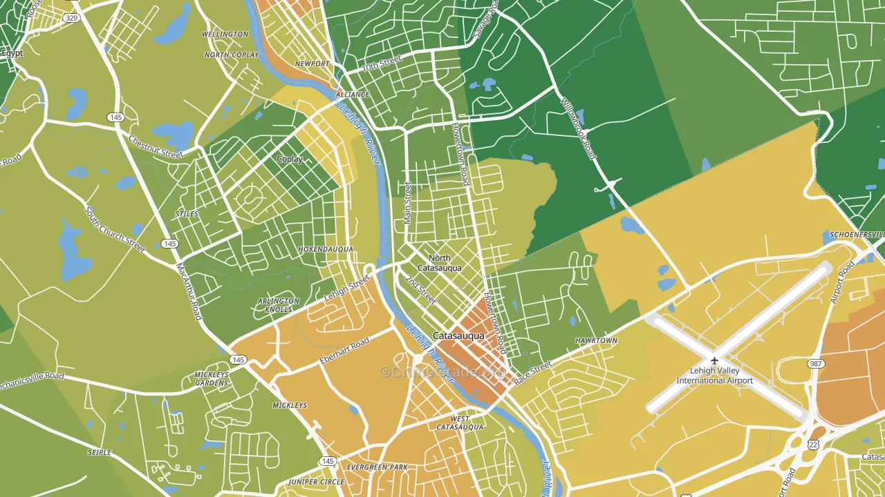 North Catasauqua, PA Map of Murder Rates