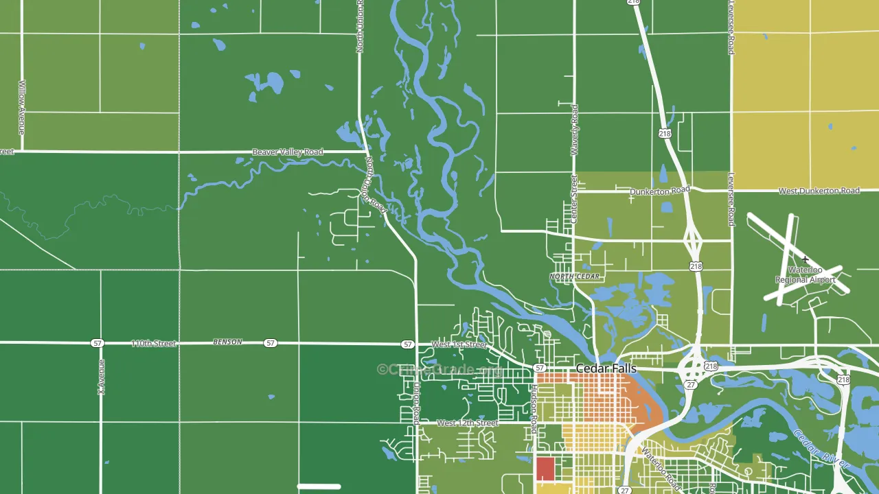 North Cedar, IA Map of Murder Rates