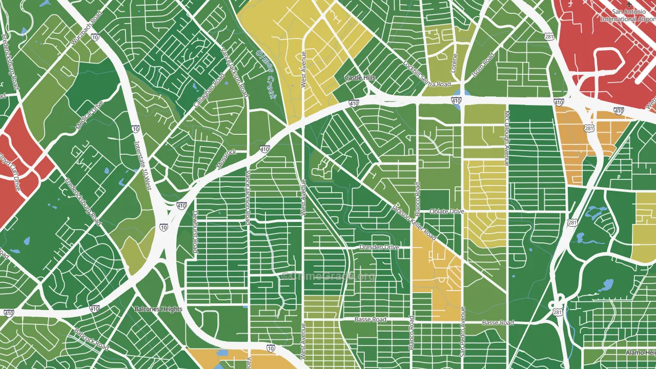 North Central, San Antonio, TX Map of Murder Rates