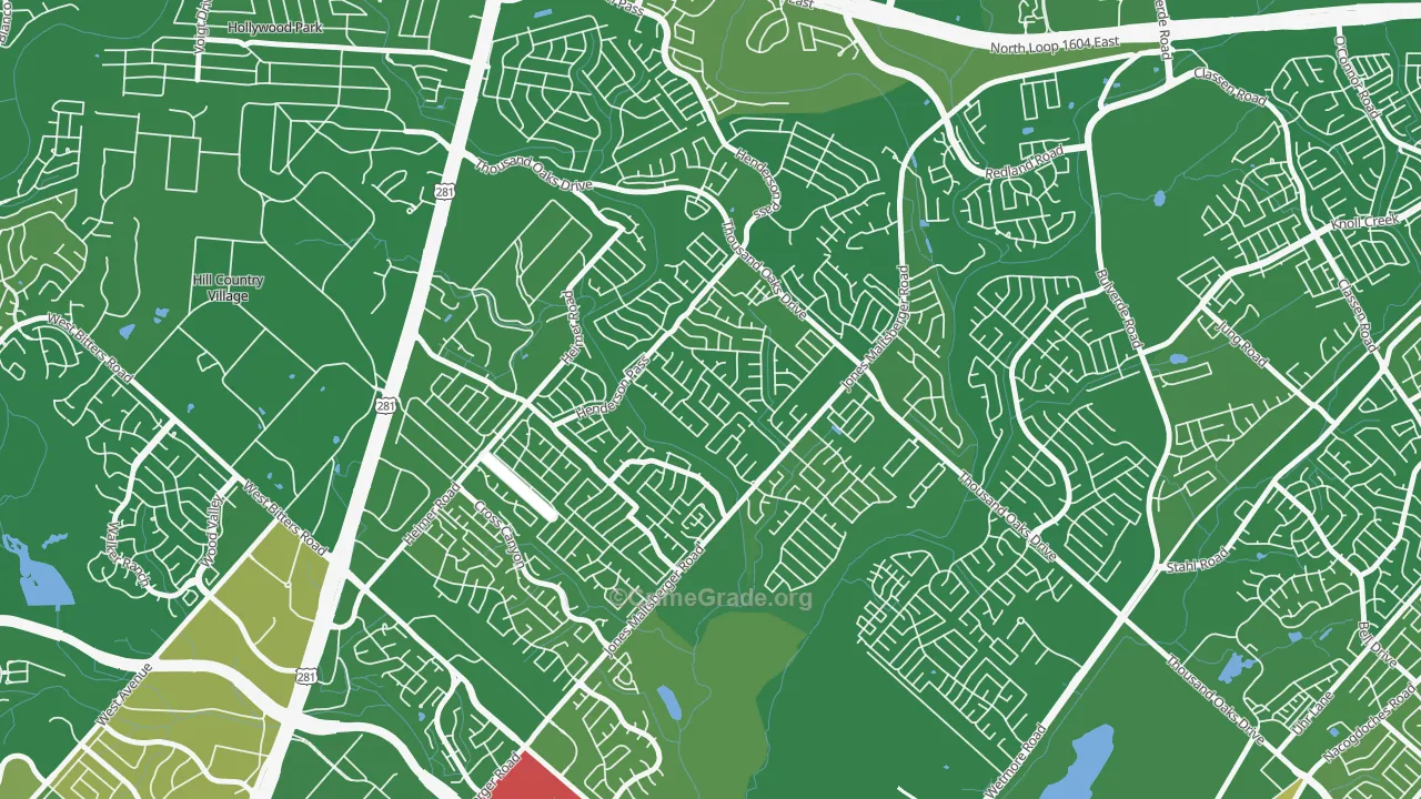 North Central Thousand Oaks, San Antonio, TX Map of Murder Rates
