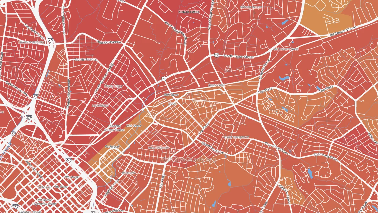 North Charlotte, Charlotte, NC Map of Murder Rates