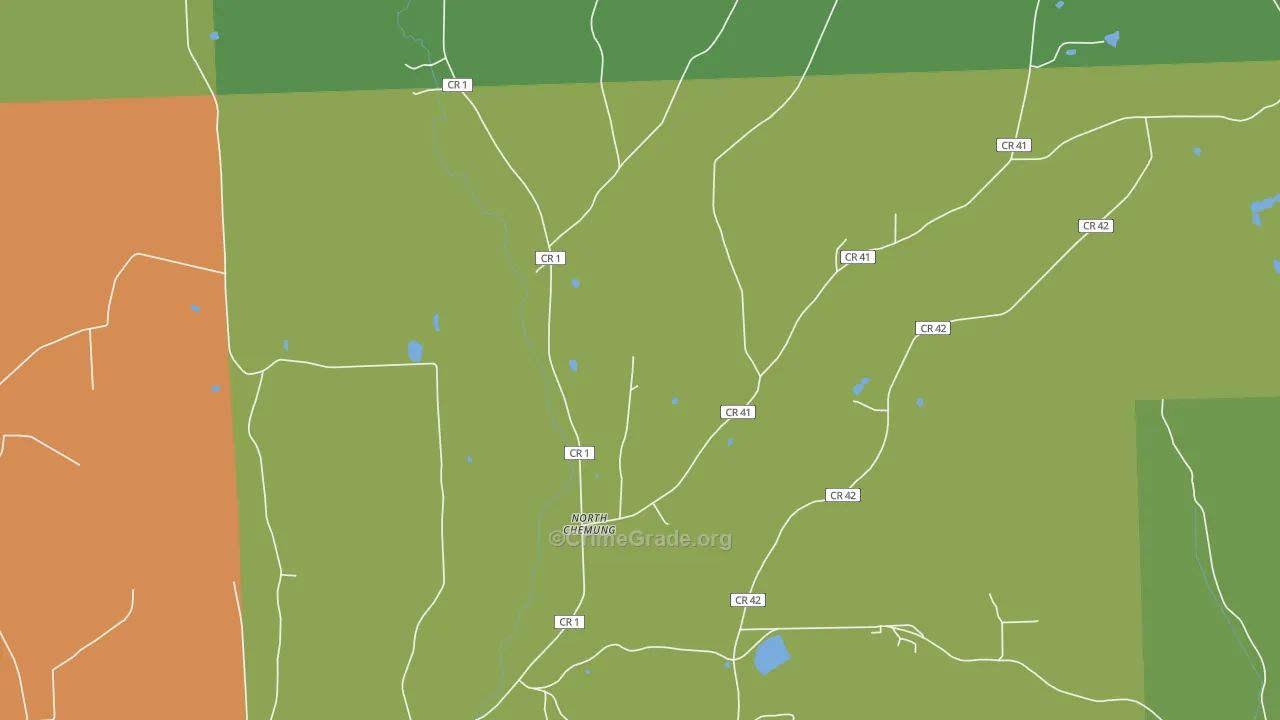 North Chemung, NY Map of Murder Rates
