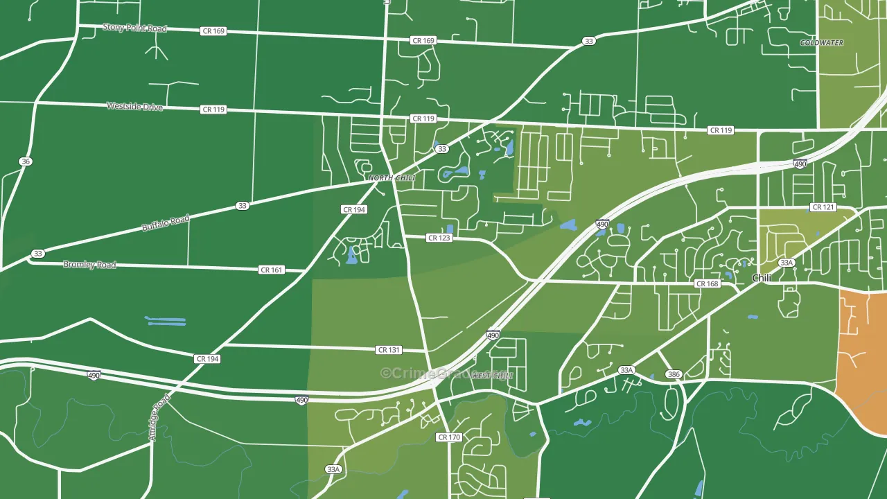 North Chili, NY Map of Murder Rates