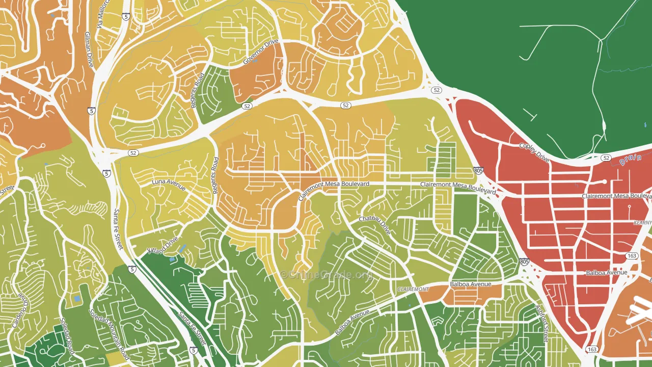 North Clairemont, San Diego, CA Map of Murder Rates