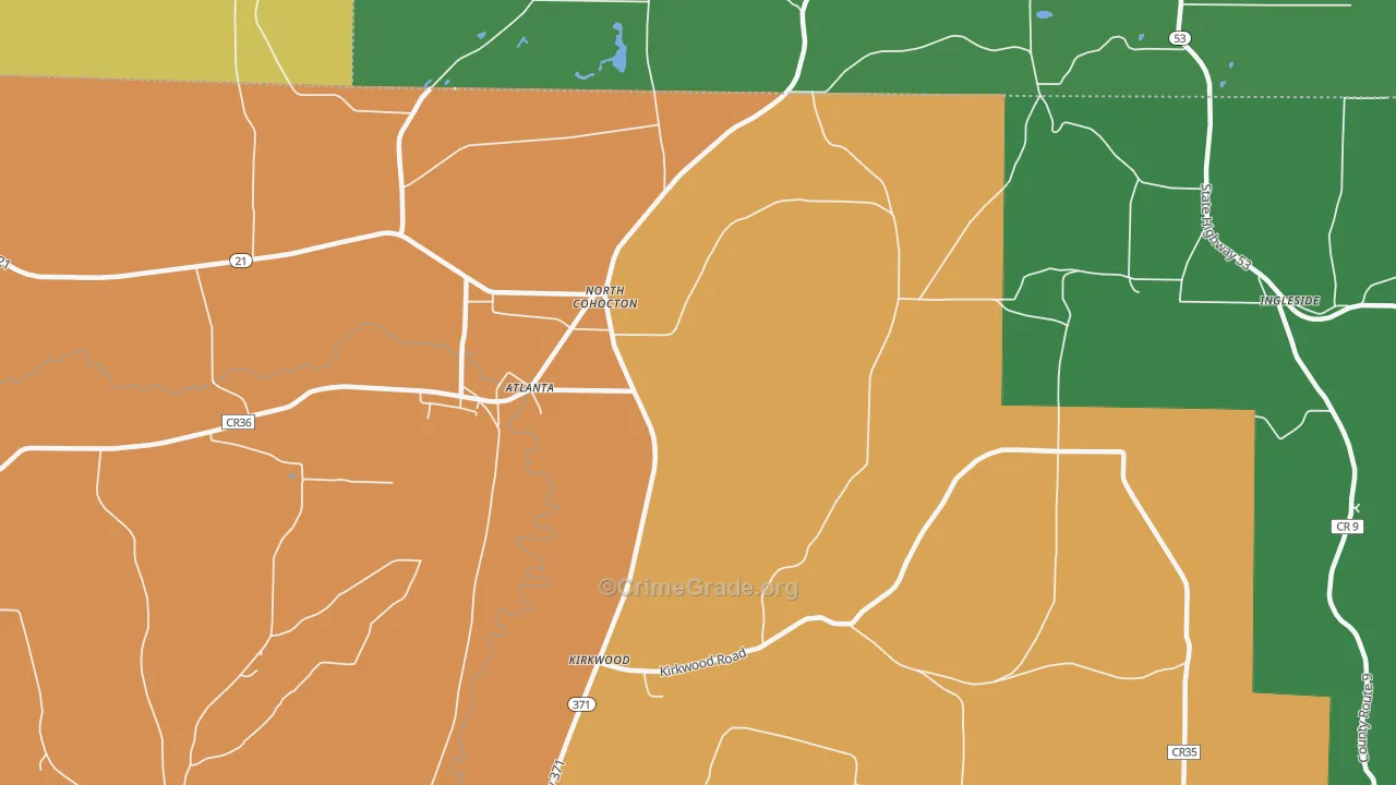 North Cohocton, NY Map of Murder Rates