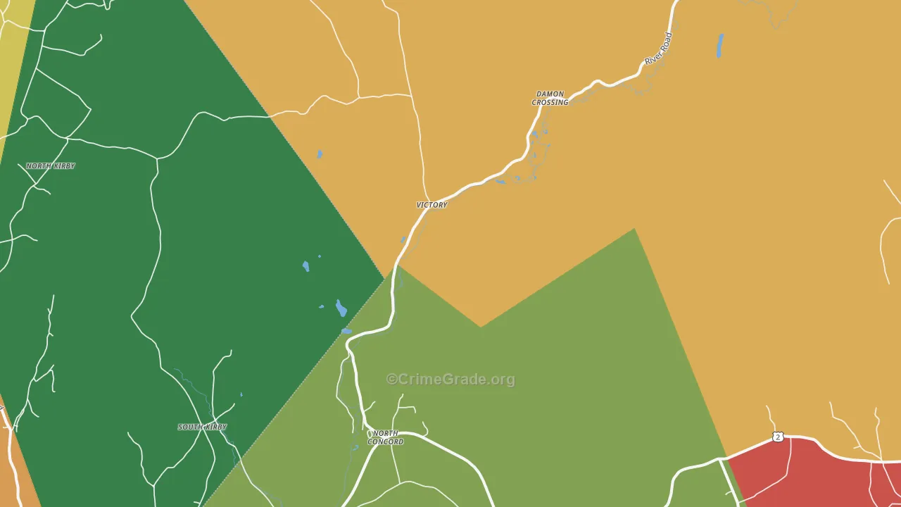 North Concord, VT Map of Murder Rates