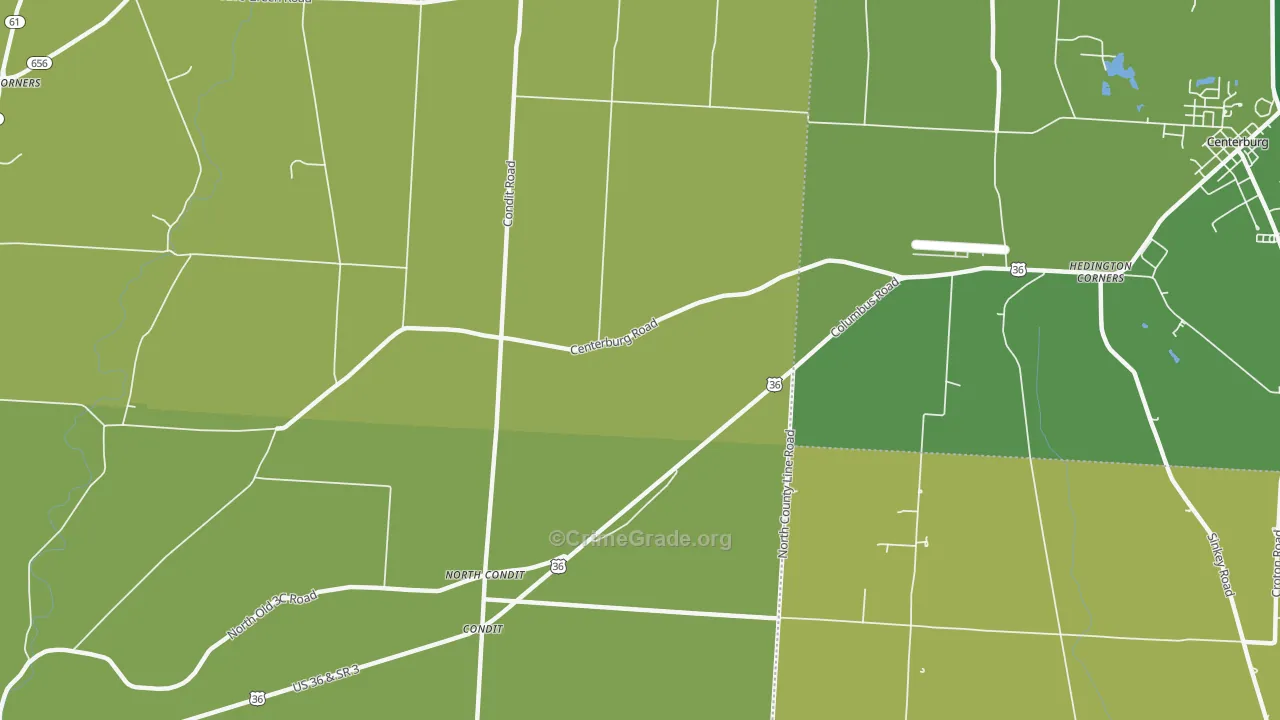 North Condit, OH Map of Murder Rates