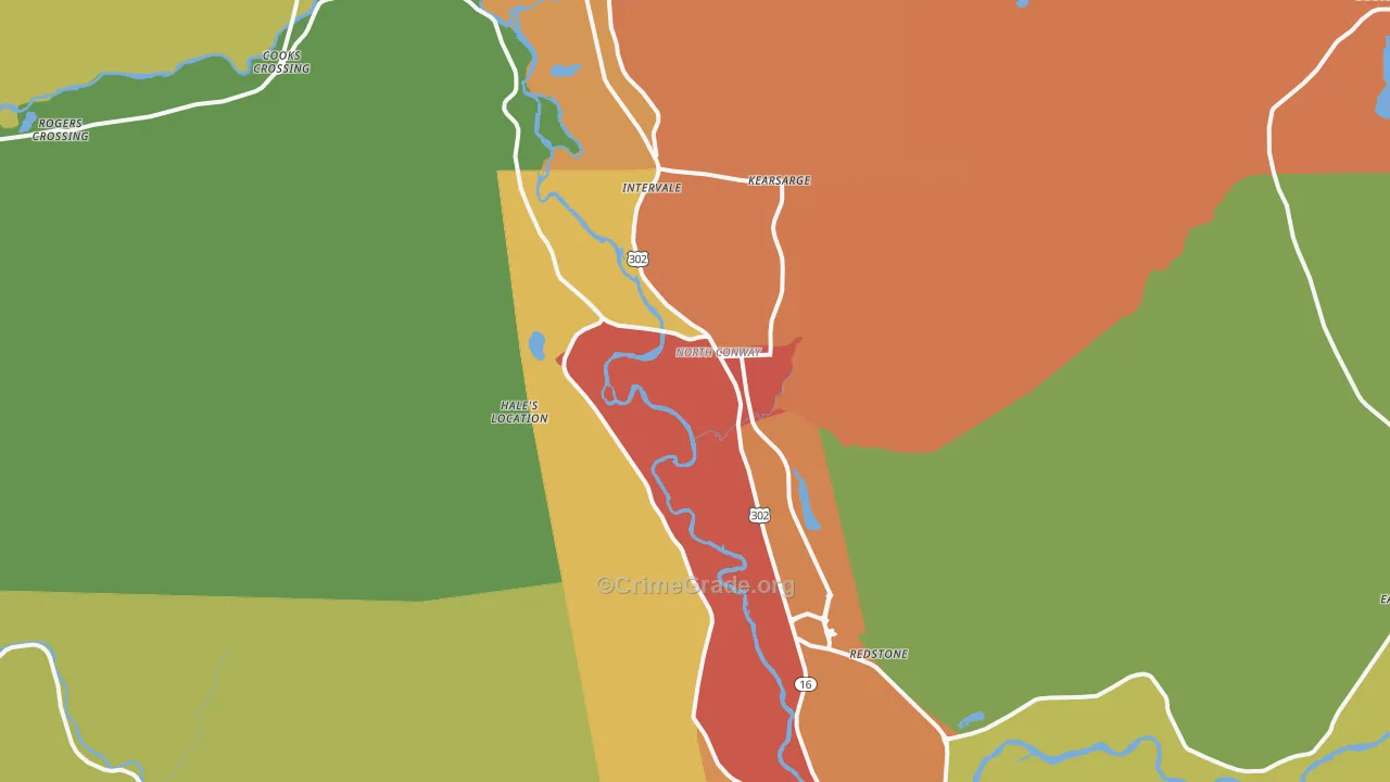North Conway, NH Map of Murder Rates