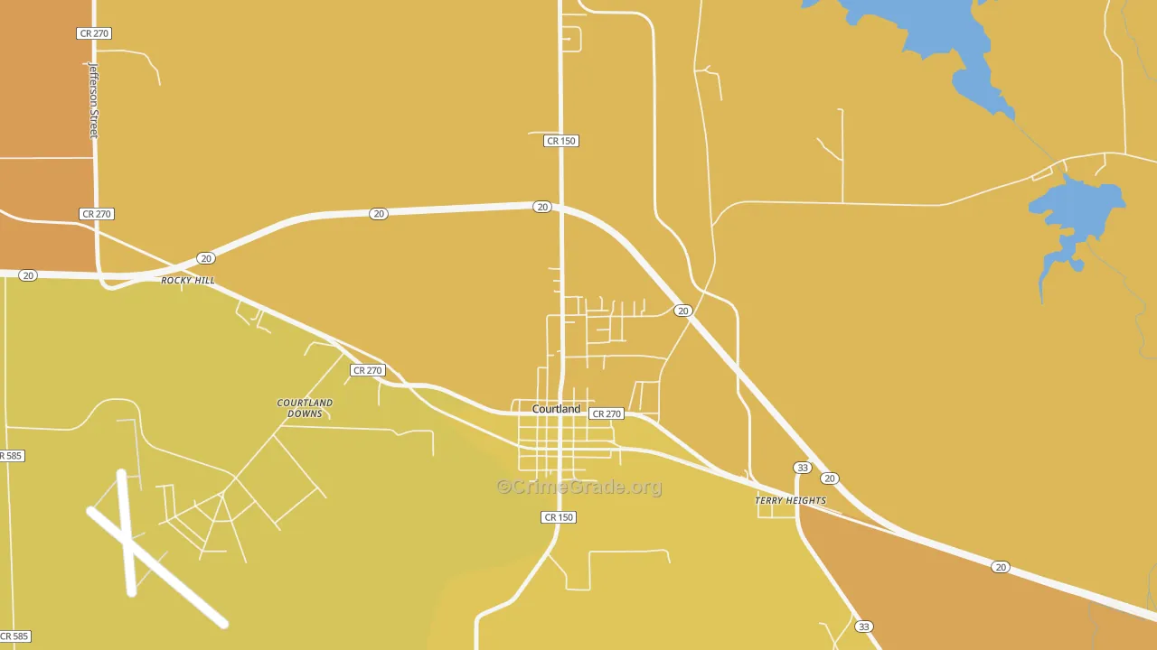North Courtland, AL Map of Murder Rates