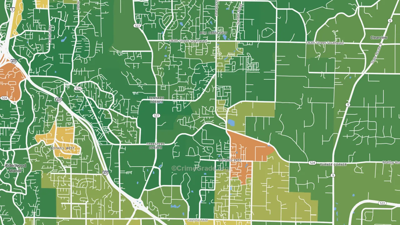 North Creek, Bothell, WA Map of Murder Rates