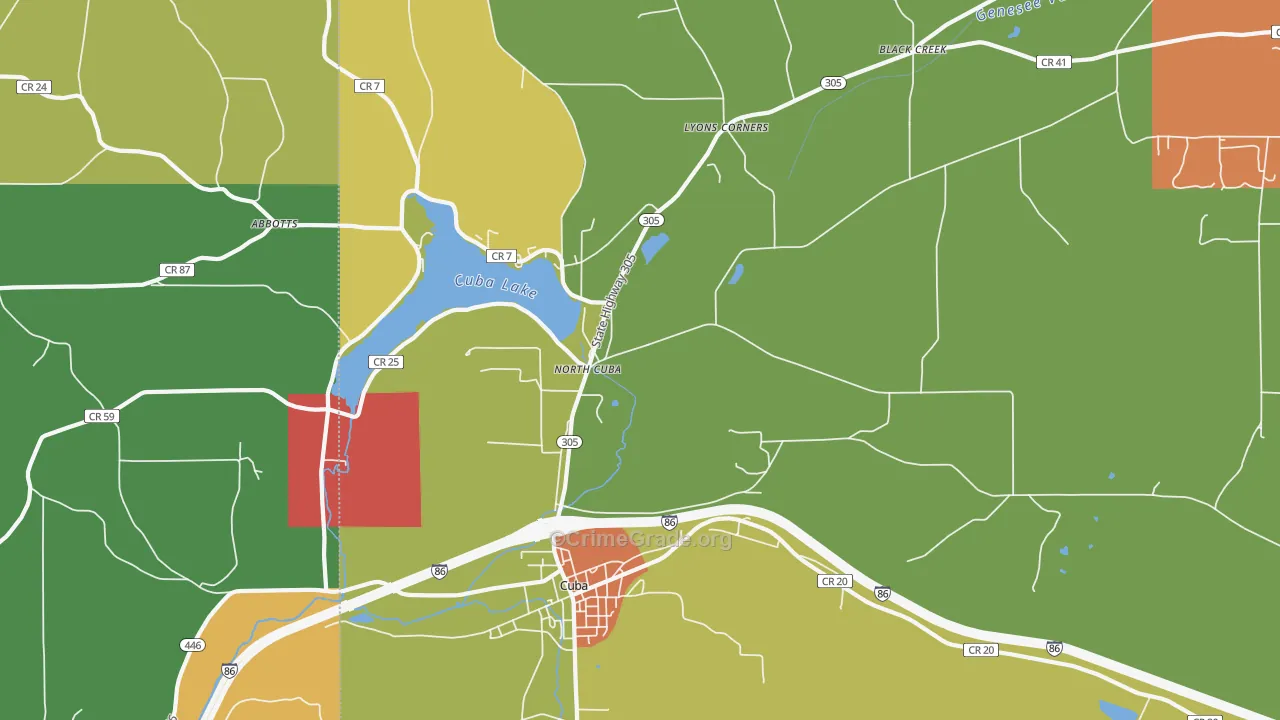 North Cuba, NY Map of Murder Rates