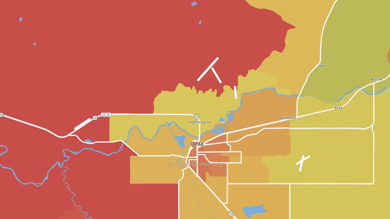 North Delta, CO Map of Murder Rates