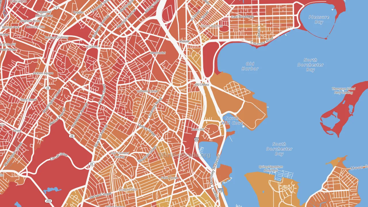 North Dorchester, Boston, MA Map of Murder Rates