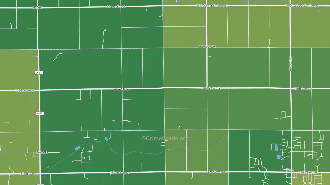 North Dorr, MI Map of Murder Rates
