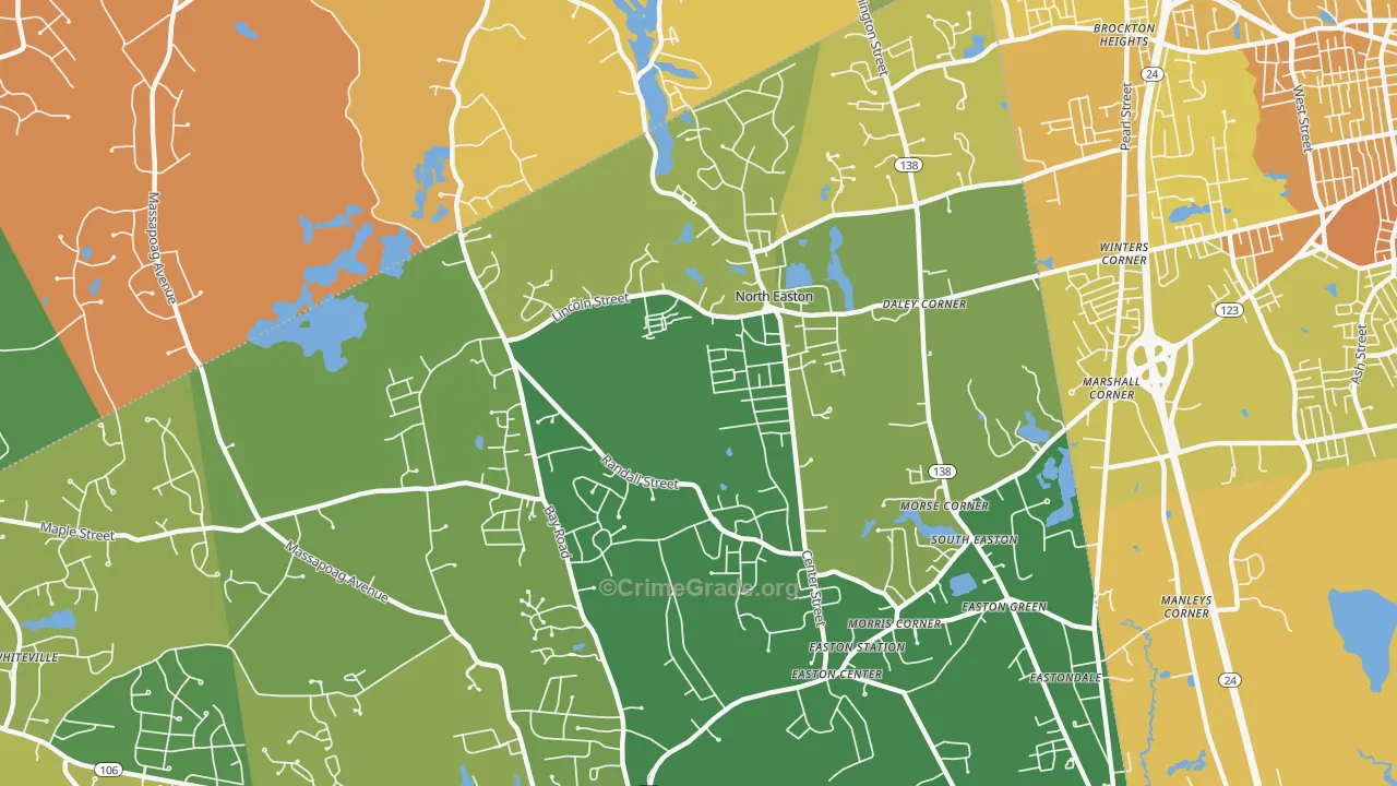North Easton, MA Map of Murder Rates