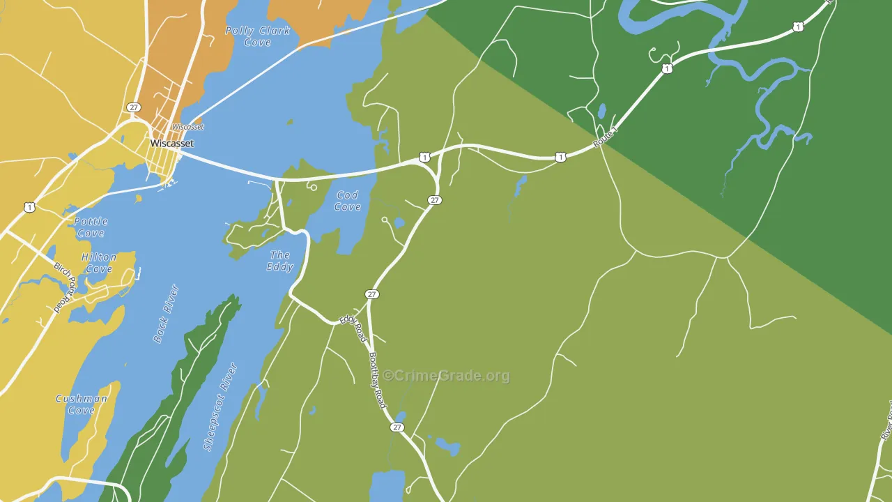 North Edgecomb, ME Map of Murder Rates