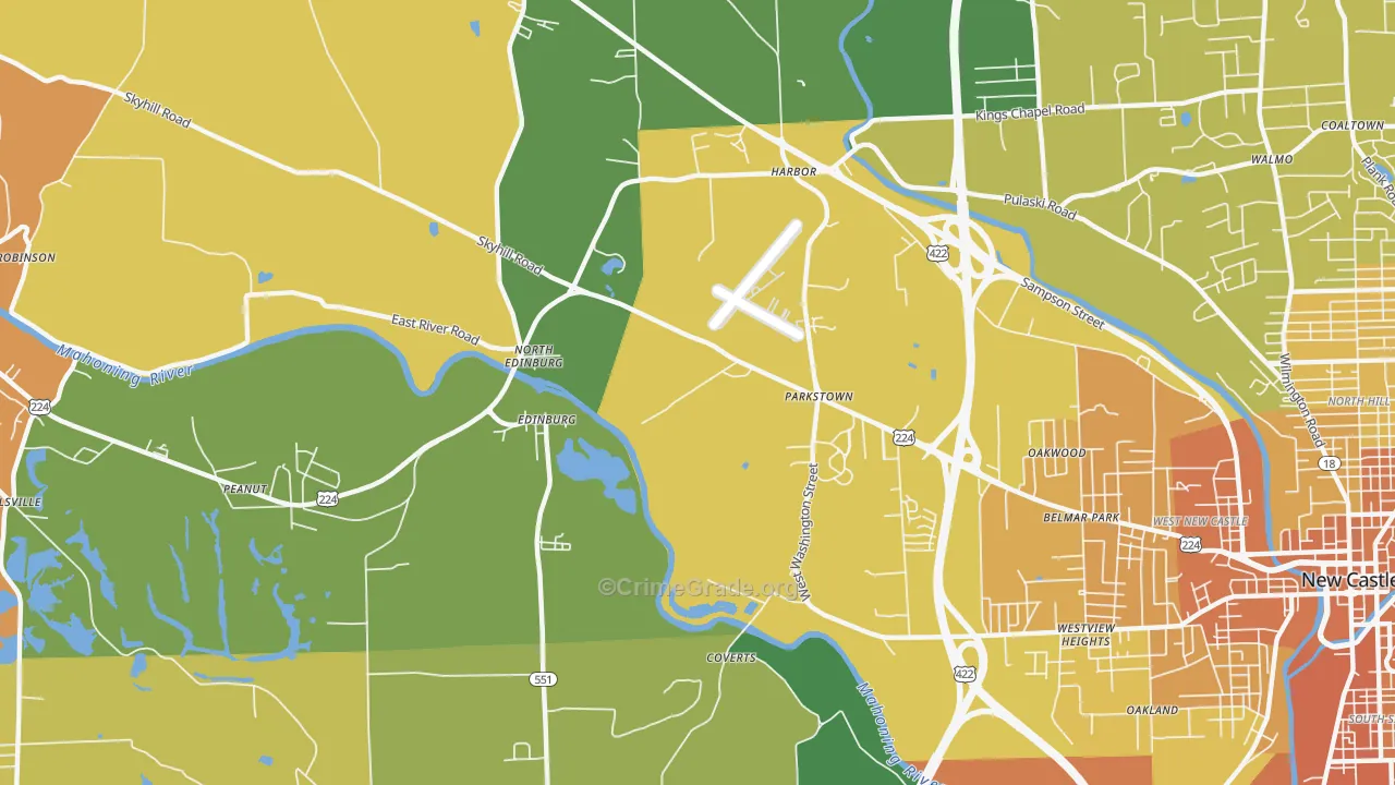 North Edinburg, PA Map of Murder Rates