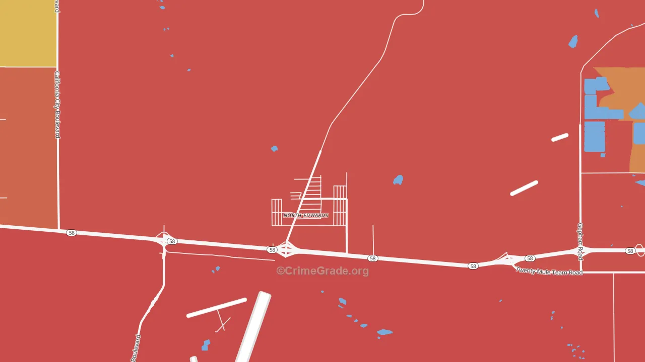 North Edwards, CA Map of Murder Rates