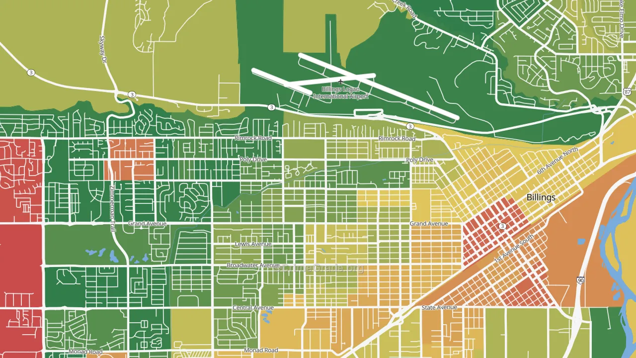 North Elevation, Billings, MT Map of Murder Rates