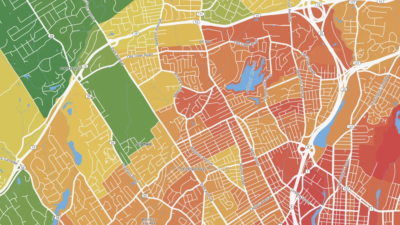 North End, Bridgeport, CT Map of Murder Rates