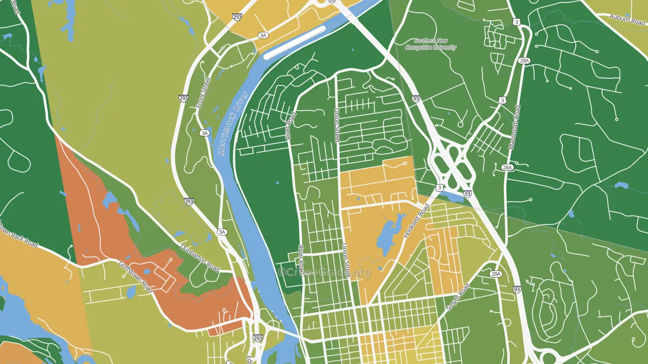 North End Manchester, Manchester, NH Map of Murder Rates