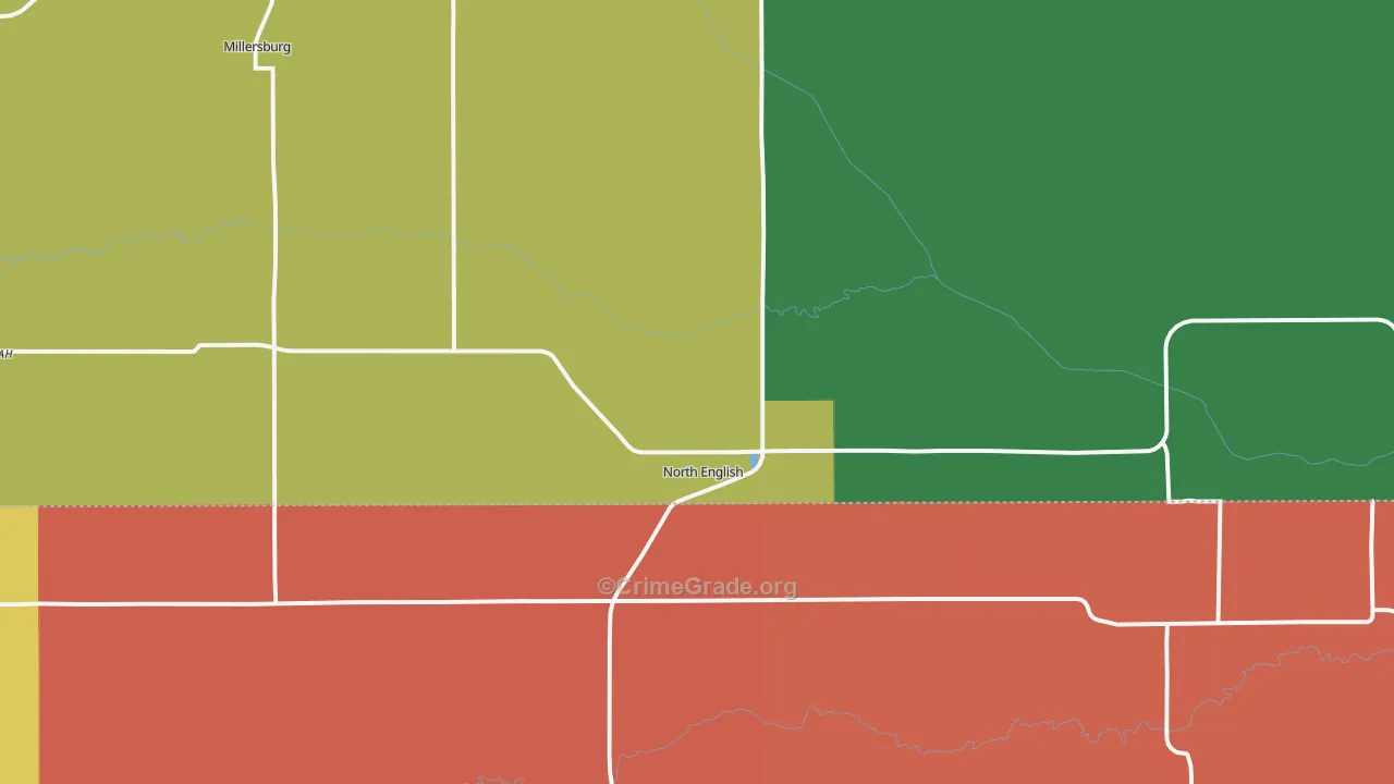 North English, IA Map of Murder Rates